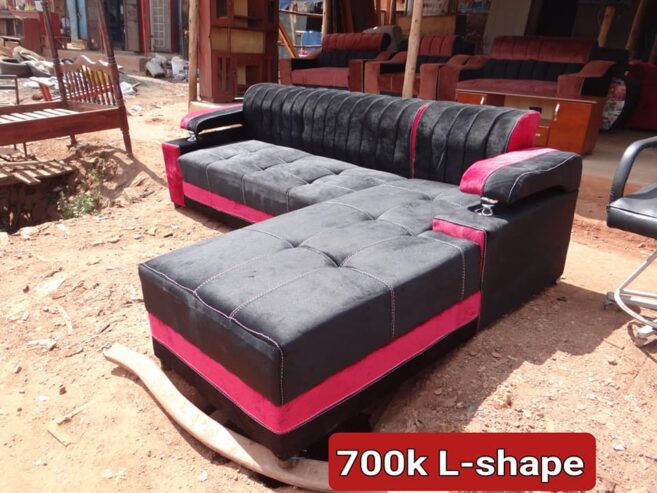 Black L Shape Sofa set