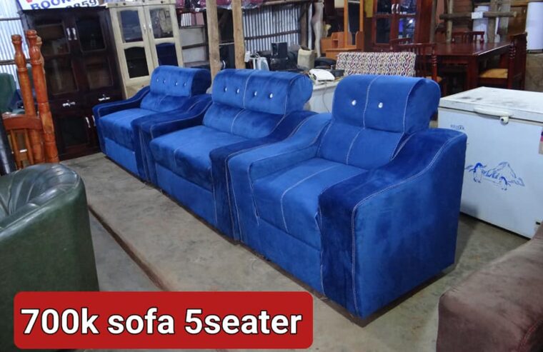 Blue 5 seater sofa