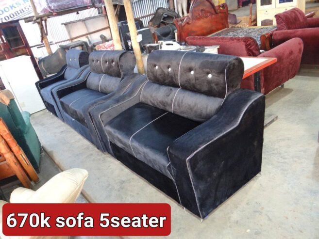 Black Sofa Set 5 seater