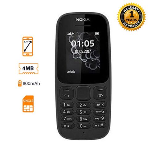 Nokia 105 1.80” Inches 4MB ROM 800mAh Battery Single Sim Pho