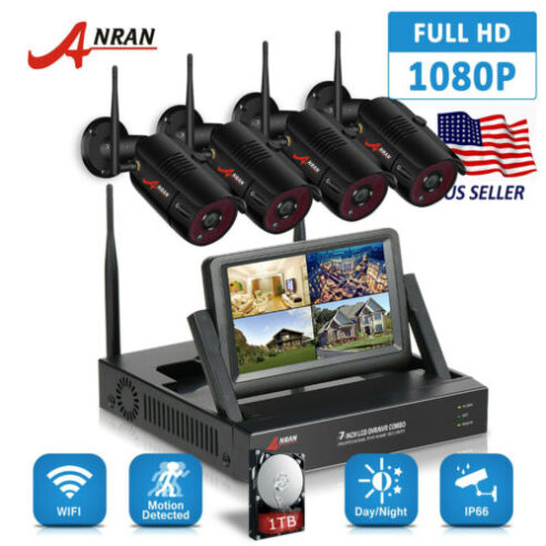 ANRAN WIRELESS SECURITY CAMERA SYSTEM 4CH HD WIFI 1080P NVR