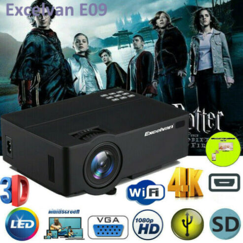 LED SMART HOME THEATER PROJECTOR ANDROID 6.0 4K WIFI BT 1080