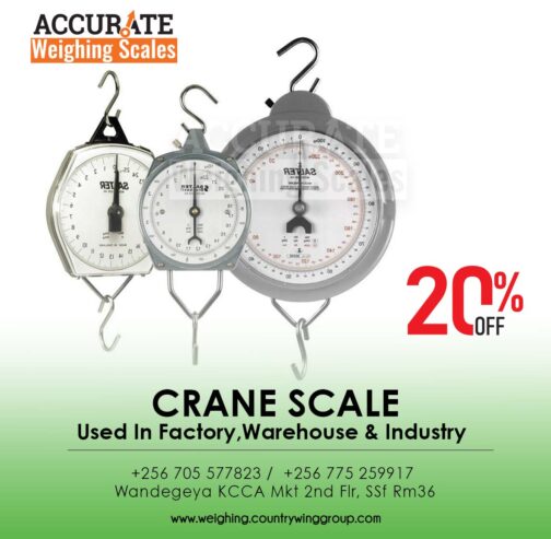 Mechanical crane weighing scale served with top and bottom