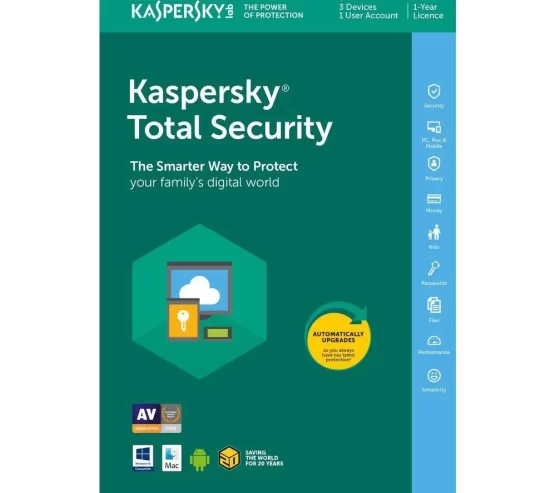 Kaspersky Total Security 2021 3 Devices, 1 Year