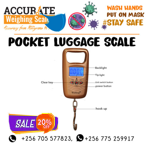 Luggage weighing scales with switch function indicators