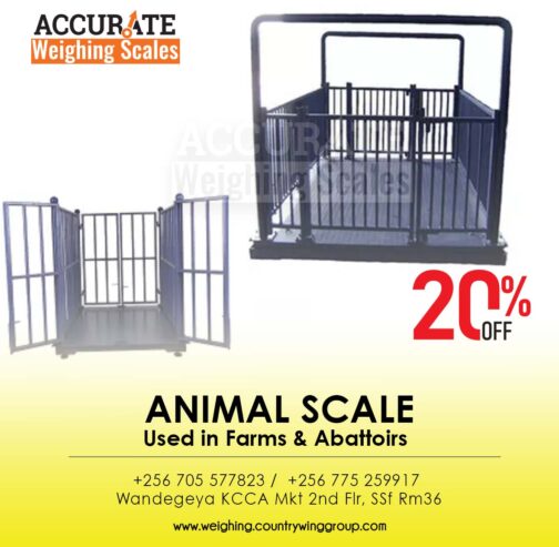 Digital veterinary weighing scale with aluminum load cells