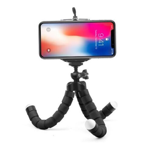 Flexible Octopus Mini-Tripod For Mobile Phone – Black