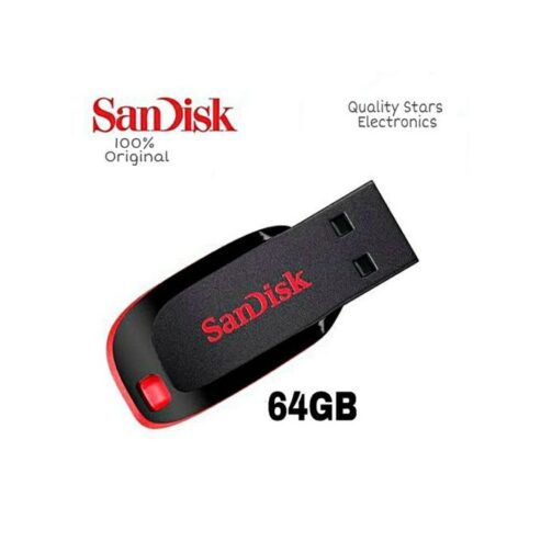 SanDisk 64GB USB 2.0 Cruzer Blade Flash Disk Drive – Red,Bla
