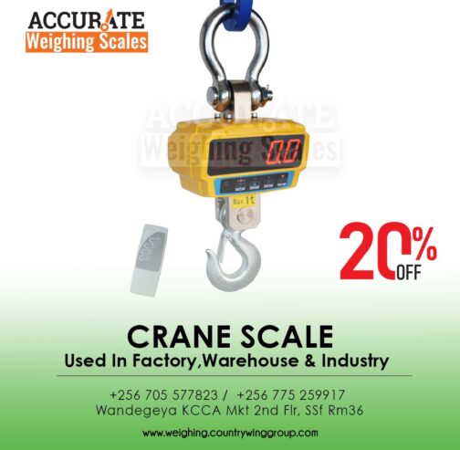 Bright LED display crane weighing scale at a supplier shop