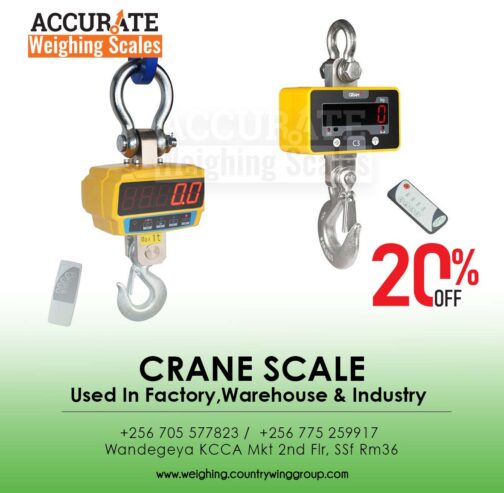 Crane weighing cables which can be calibrated with remote