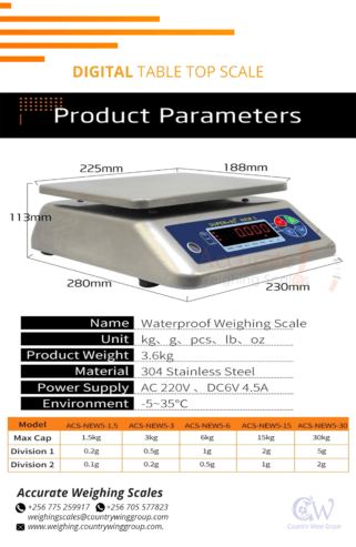 Electronic waterproof weighing scales Kampala – Accurate