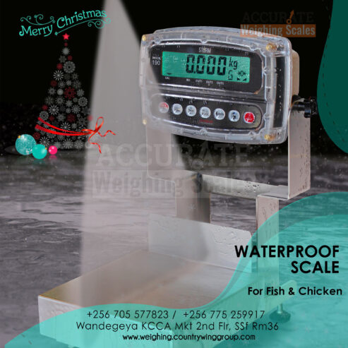 Waterproof weighing scale with transparent dust cover