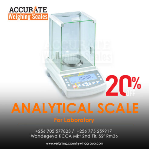 Laboratory precision balance with zero adjustment knob