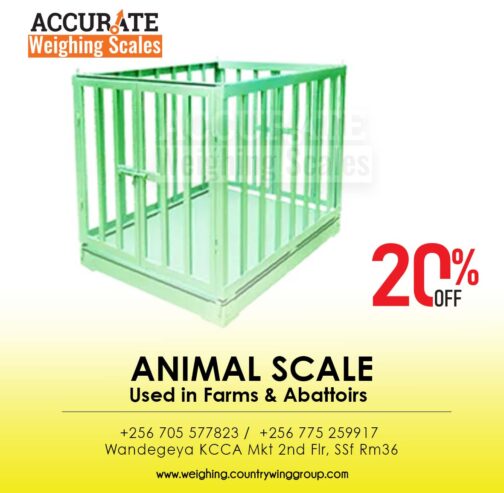 Moveable animal weighing scale with optional dry cell