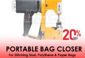 Portable two thread stitch sewing bag closing machine