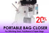 Single needle sewing machine for closing woven bags