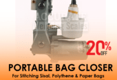Single needle machine for closing of all kinds of filled bag