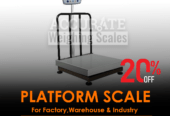 Flat topped platform weighing scales of different capacity