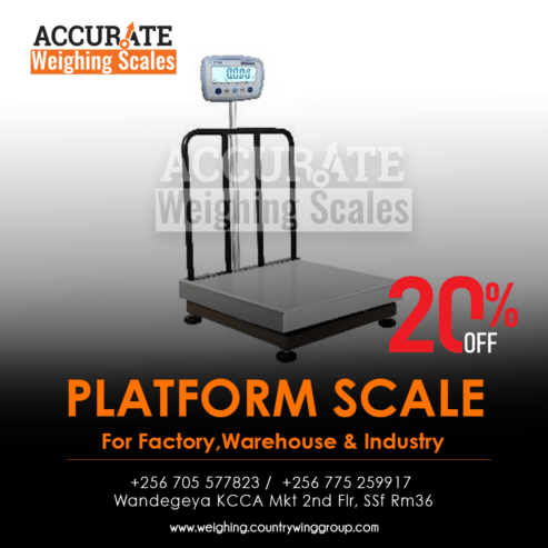 Flat topped platform weighing scales of different capacity