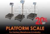 National MS heavy duty platform weighing scales with a warra