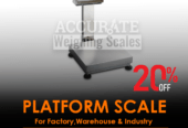 Heavy digital metal industrial platform weighing scales at a