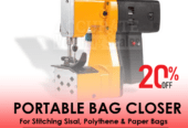 two thread double locked chain stitch bag closer machine