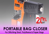 two thread double locked chain stitch bag closer machine