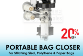 Single needle sewing machine for closing woven bags