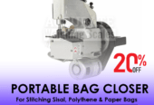 Single needle machine for closing of all kinds of filled bag