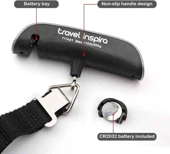 Travel luggage scales designed to be small and lightweight