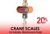 Bright LED display crane weighing scale at a supplier shop