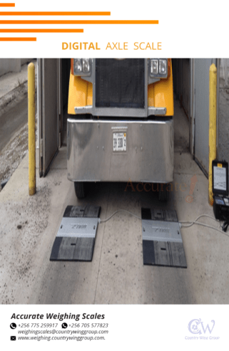 60 tons Axle trucks scales with a metal ramp for warehouse