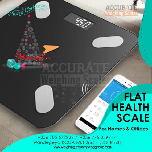 Travel bathroom weighing scale with Bluetooth output