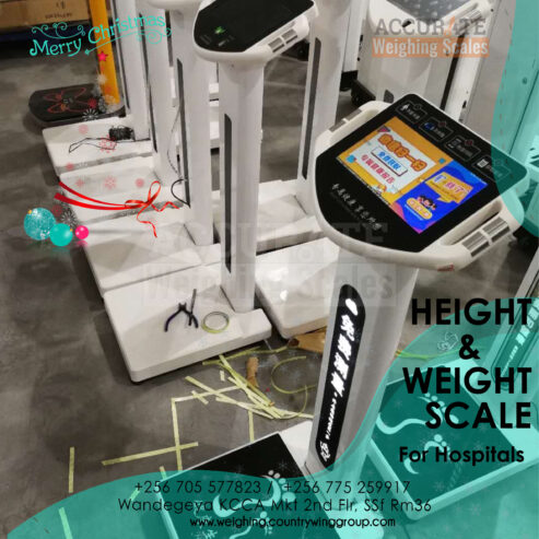 Digital height and weight scale with LCD display indicator