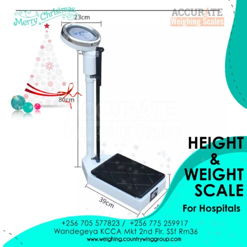 stable height and weight scale with rubber pads cover