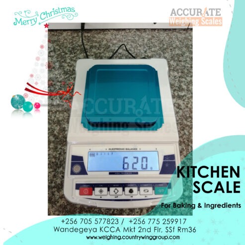 White Kitchen Scale with Sleek and Water-Resistant Panel