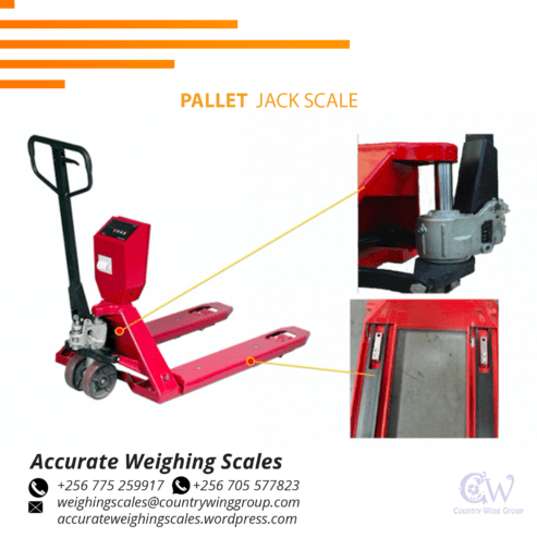 Pallet weighing scale with durable one-hour batteries reseve