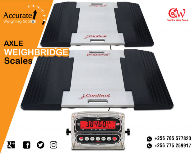 Temporary vehicle weighbridge with external display monitor