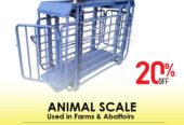 Portable animal weighing scale with 150kg maximum capacity