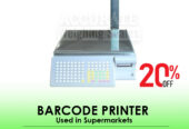 Barcode printing scale with 1/3000 display resolution