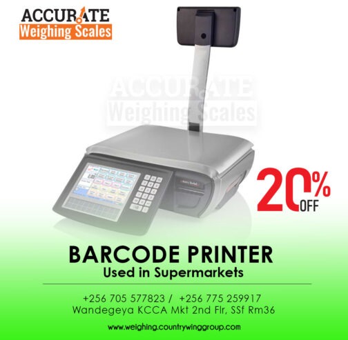 Table top barcode weighing scale with a raised indicator