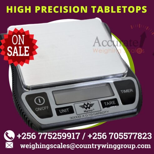 Laboratory precision balance with zero adjustment knob