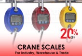 Crane weighing scale with durable one-hour batteries reserve