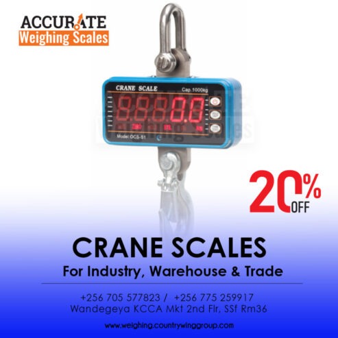 Crane weighing scales with remote control range of >15m