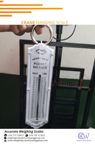 hook weighing scale with kilogram (kg) and pounds (lb) unit