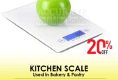 calibration Kitchen weighing scales with a stamp from UNBS