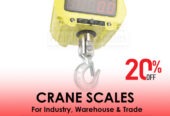 Rugged structure crane weighing scales with 3*AA batteries