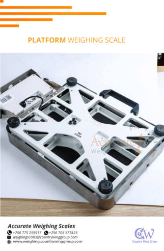 Flat topped platform weighing scales of different capacity