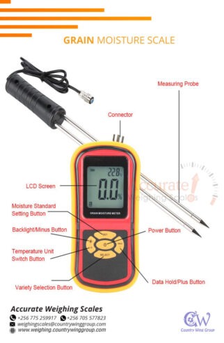 Digital grain moisture meters with double measuring probe