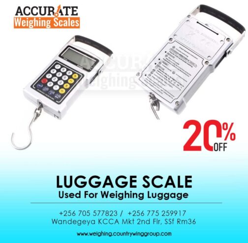 Luggage scale with kilogram (kg) and pounds (lb) unit